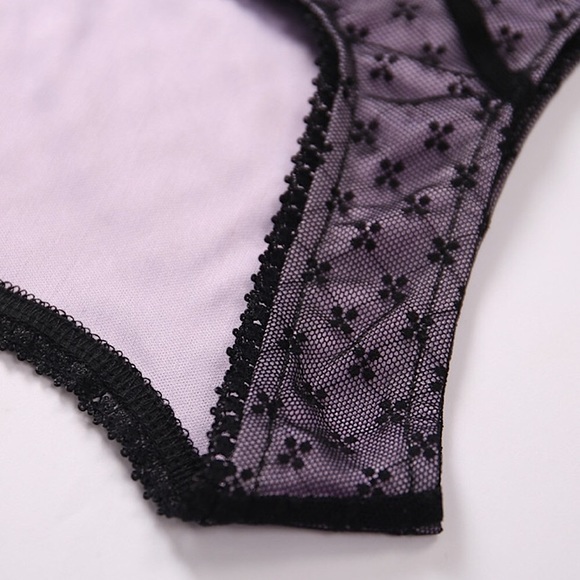 Purple & black hook front crop corset top - Picture 14 of 16